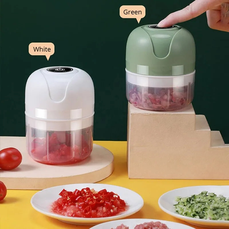 Mini Triturador de alimentos elétrico triturador de alho , moedor de carne, recarregável 250ml