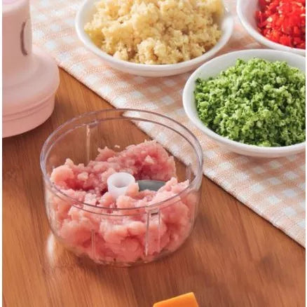 Mini Processador de Alimentos Elétrico Triturador De Alho Elétrico com 03 Lâminas Sem Fio USB Recarregável