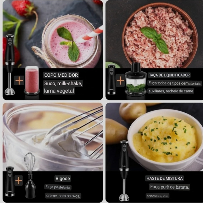 Mixer Elétrico em Aço Inoxidável 3 em 1 220V