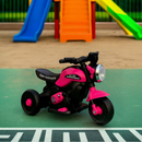 Mini Moto elétrica infantil tricolor zippy V6 com música e som a bateria recarregável.