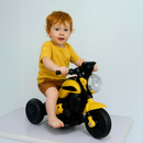 Mini Moto elétrica infantil tricolor zippy V6 com música e som a bateria recarregável.