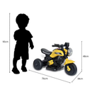 Mini Moto elétrica infantil tricolor zippy V6 com música e som a bateria recarregável.