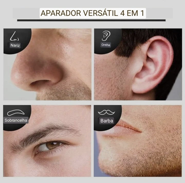 Aparador De Barba 4 Em 1 Recarregável