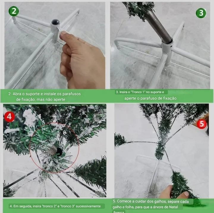 Árvore de Natal Branco Neve ponta de agulha