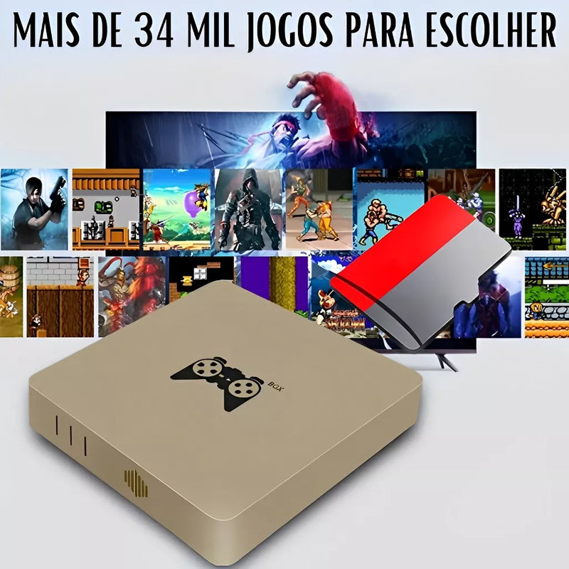 Game Box Contém 12000 Jogos + Tv Sistema Duplo 4k Tv Box Gaming Controle Android