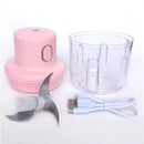 Mini Processador de Alimentos Elétrico Triturador De Alho Elétrico com 03 Lâminas Sem Fio USB Recarregável