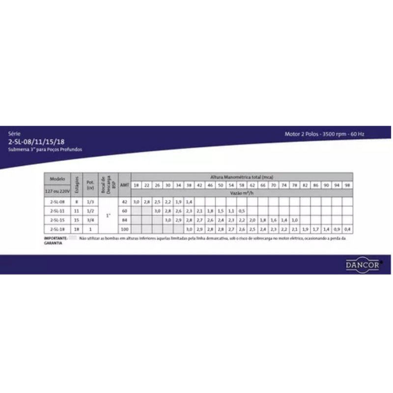 Bomba Submersa Caneta Palito 1/4hp 2,5  Intech Machine Bsca2 Voltagem 220v