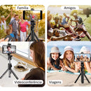 Suporte tripé e Bastão  de Selfie Bluetooth e controle, para celular