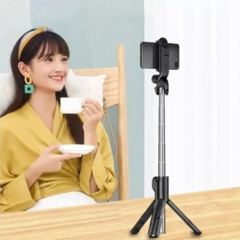 Suporte tripé e Bastão  de Selfie Bluetooth e controle, para celular