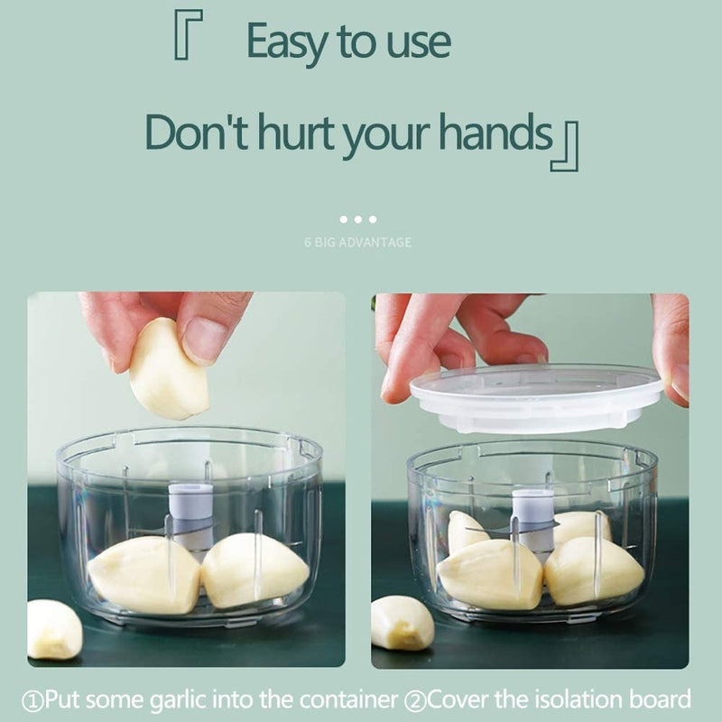 Mini Triturador de alimentos elétrico triturador de alho , moedor de carne, recarregável 250ml