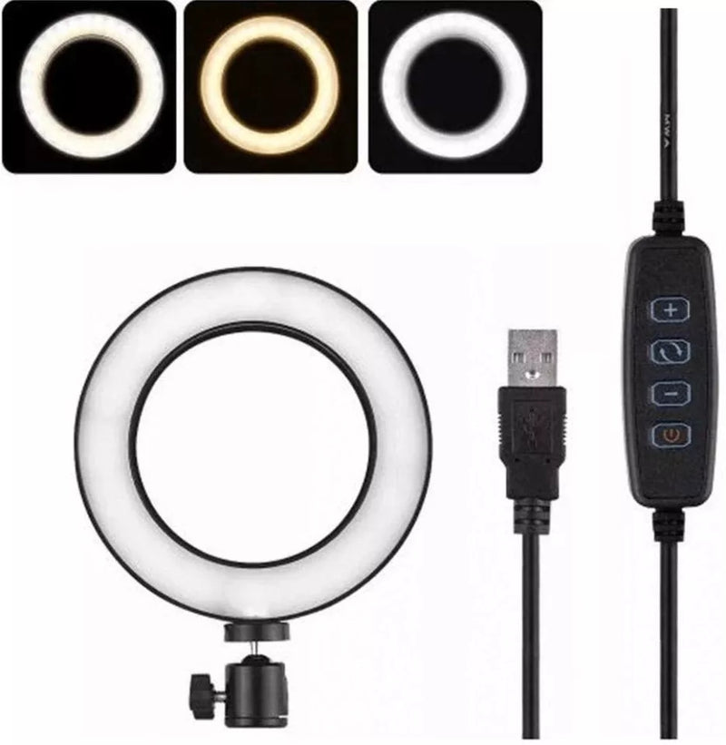 Ring Light de mesa iluminador de Led, tripé de 16 polegadas
