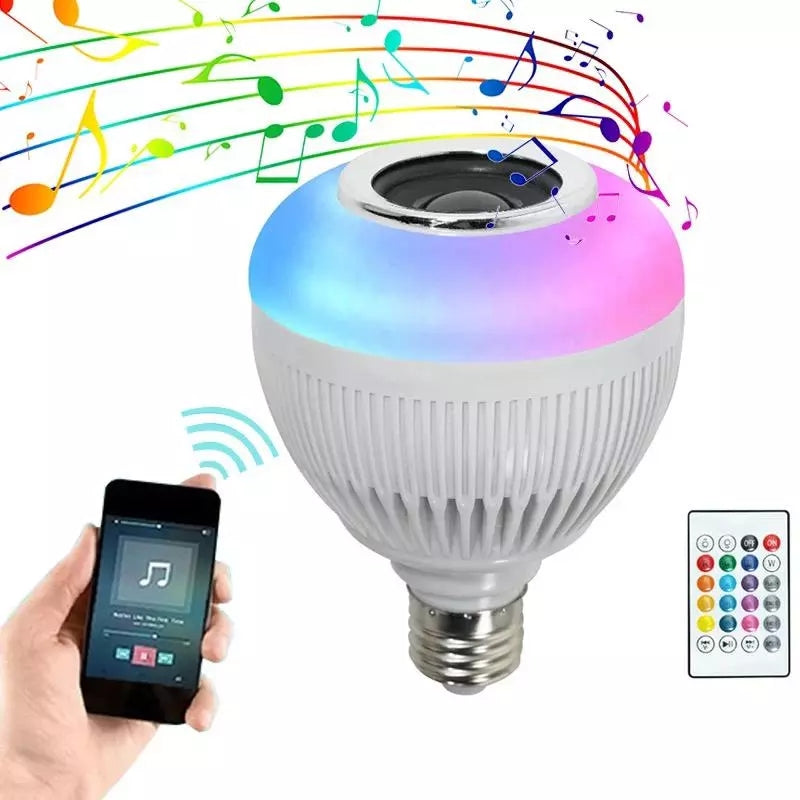 Lampada Bluetooth led caixa de som com controle Remoto 12w Rgb luz colorida