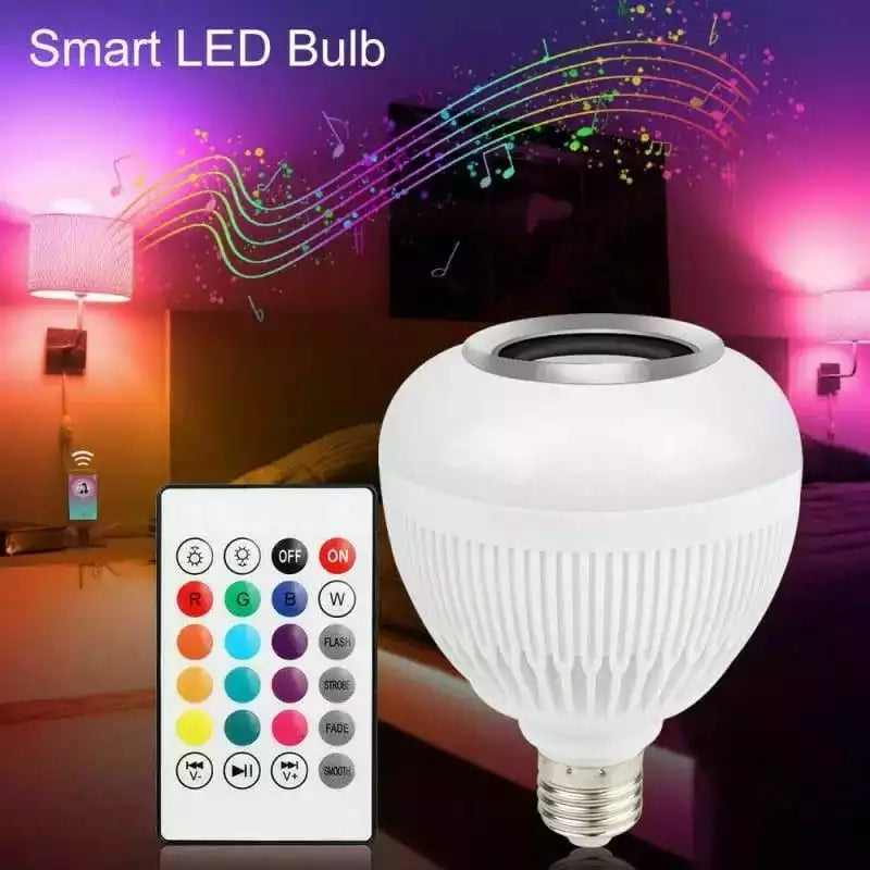 Lampada Bluetooth led caixa de som com controle Remoto 12w Rgb luz colorida
