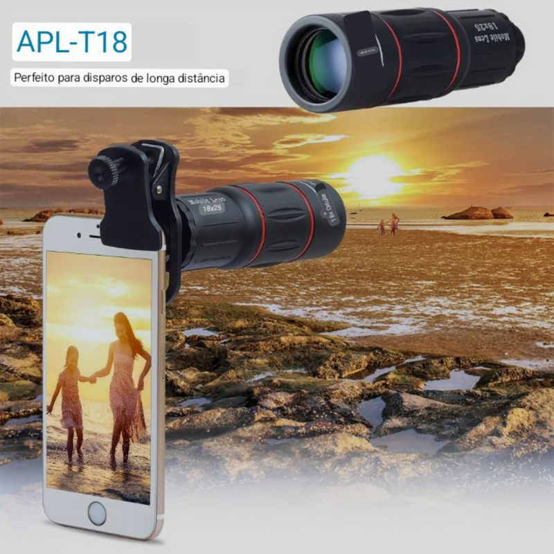 Apexel 18x telescópio lente zoom monocular para smartphone lente para camping caça esportes