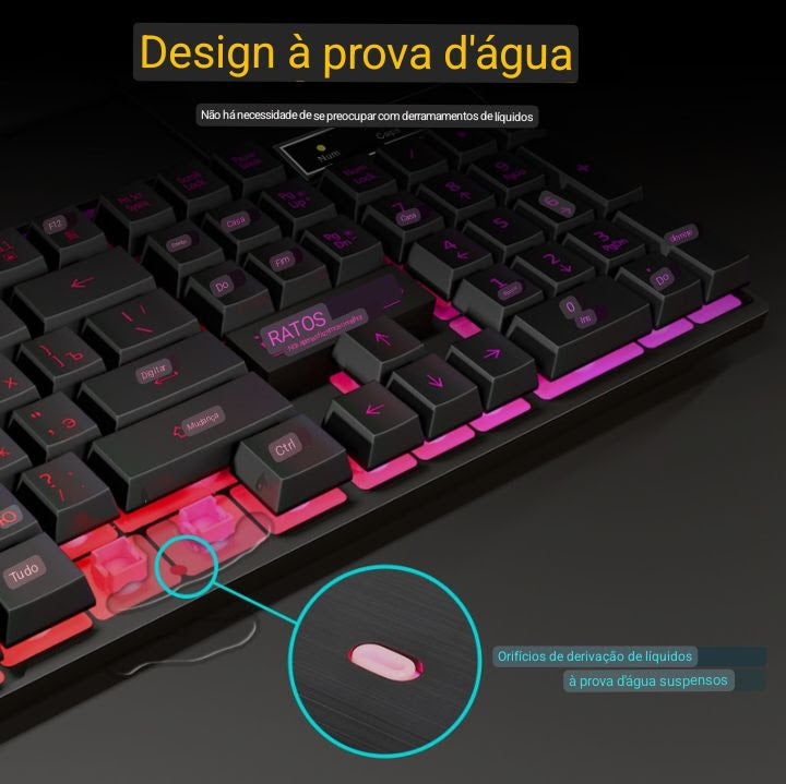 Teclado para jogos , teclado retroiluminado , com fio.