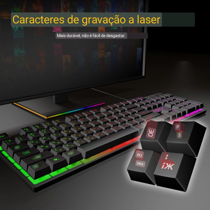 Teclado para jogos , teclado retroiluminado , com fio.