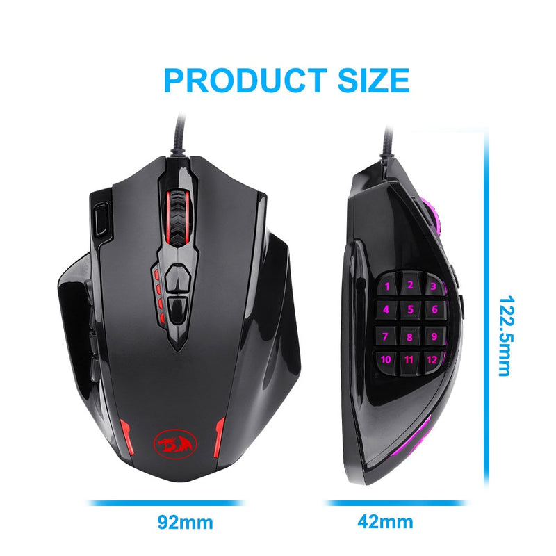 Redragon M908 Impact USB com fio RGB Mouse Gaming