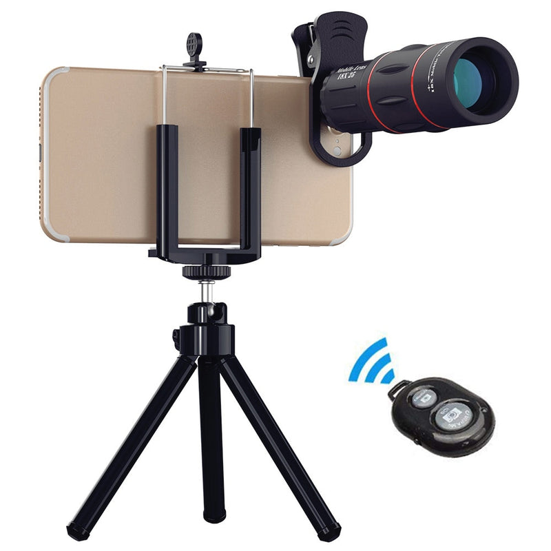 Apexel 18x telescópio lente zoom monocular para smartphone lente para camping caça esportes