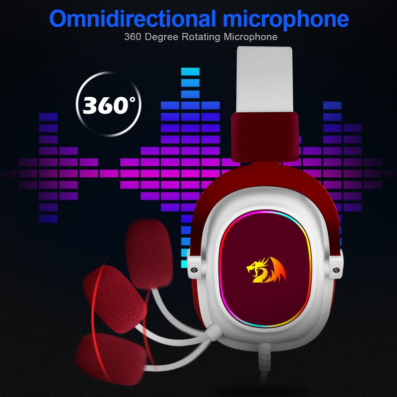 REDRAGON ZEUS X H510 RGB Game  Cancelamento de ruído