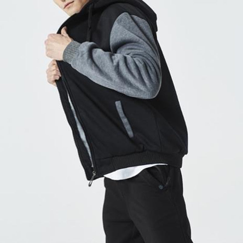 NOVO Moletom Masculino Moda Outono Moletom Moletom Masculino Gola de Inverno Mangas Compridas Zíper com Capuz Moletom Esportivo M-5XL