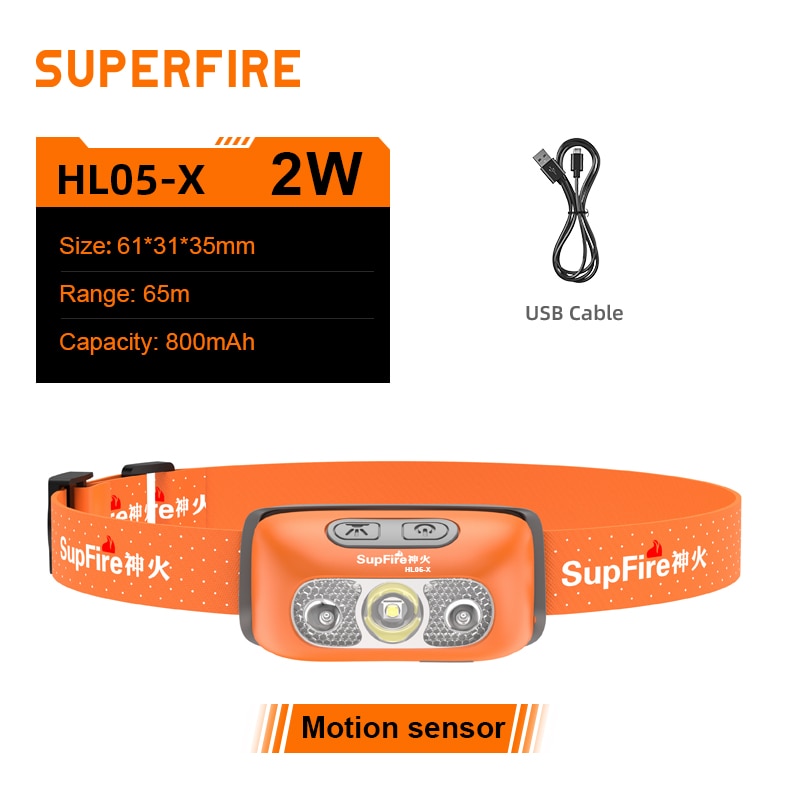 Melhor SupFire HL05 Mini Lanterna LED Com Sensor de Movimento USB Recarregável Para Acampamento Pesca Bicicleta (Lanterna)