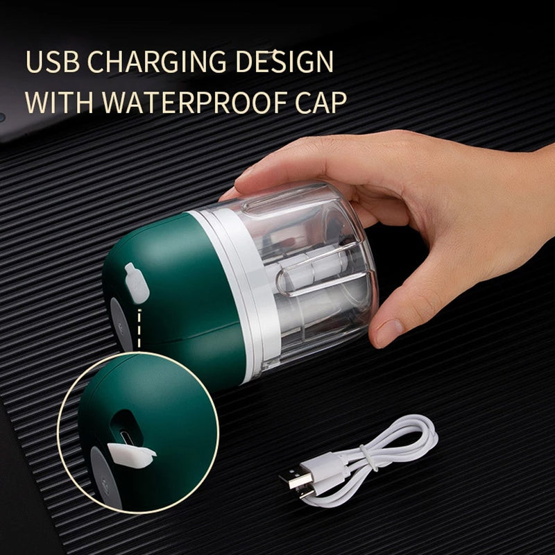 Mini Triturador de alimentos elétrico triturador de alho , moedor de carne, recarregável 250ml