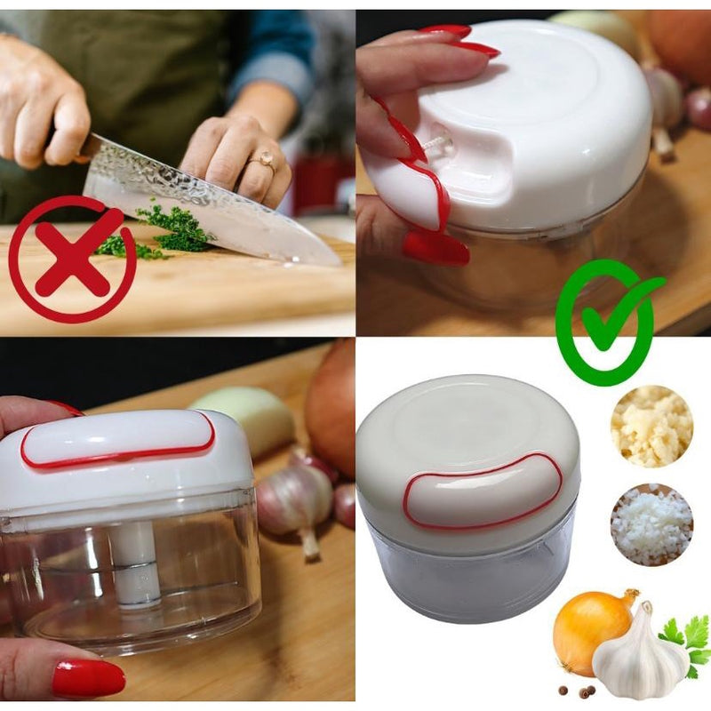 Processador e Triturador de Alimentos com 3 Lâminas - 500 ml - 2 Lâminas - 170 ml - CORES SORTIDAS