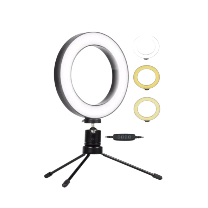 Ring Light de mesa iluminador de Led, tripé de 16 polegadas